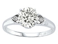 Tommaso Design™ Genuine White Topaz s set in Engagement Ring