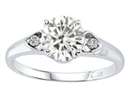 Tommaso Design™ Genuine White Topaz s set in Engagement Ring
