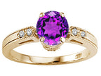 Tommaso Design™ Genuine Amethyst Engagement Ring
