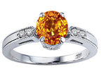 Tommaso Design™ Round 7mm Genuine Citrine Engagement Ring