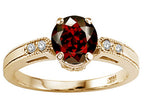 Tommaso Design™ Genuine Garnet Engagement Ring