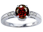 Tommaso Design™ Genuine Garnet Engagement Ring
