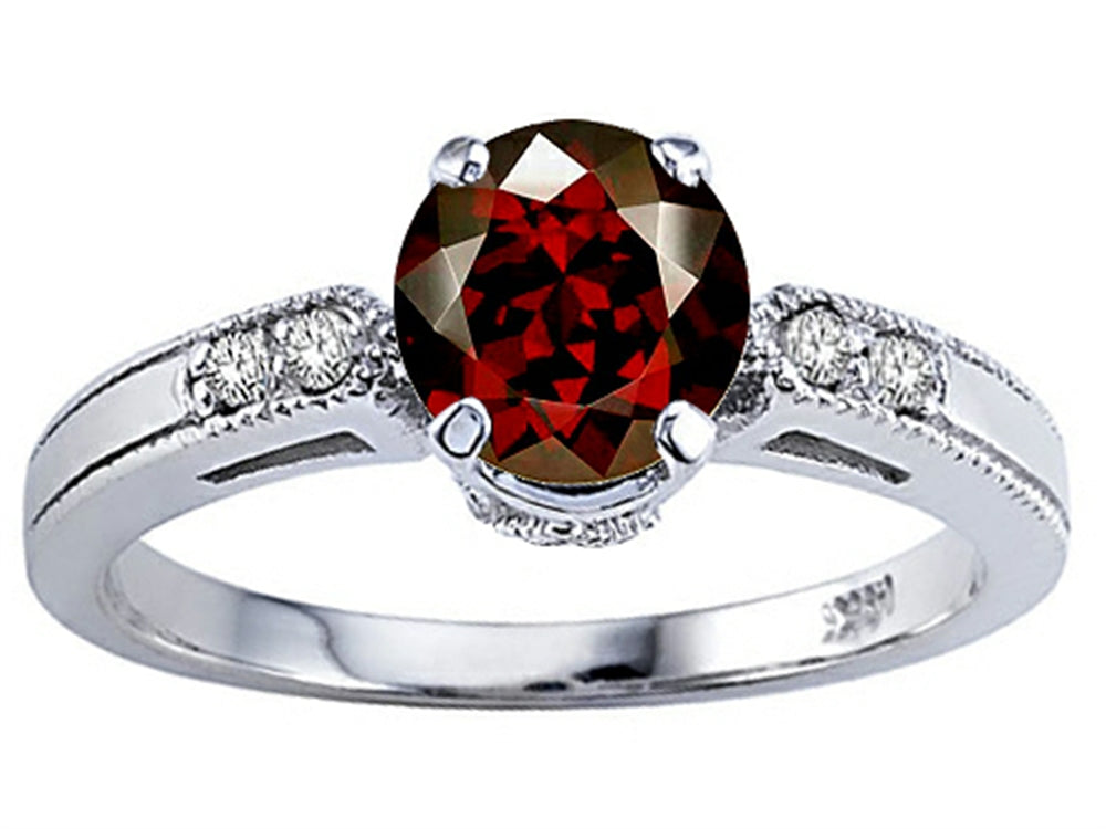Tommaso Design™ Genuine Garnet Engagement Ring