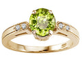 Tommaso Design™ Round 7mm Genuine Peridot Engagement Ring