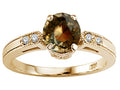 Tommaso Design Round 7mm Genuine Smoky Quartz Engagement Ring