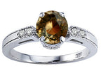 Tommaso Design Round 7mm Genuine Smoky Quartz Engagement Ring