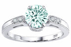 Tommaso Design Genuine Aquamarine Engagement Ring
