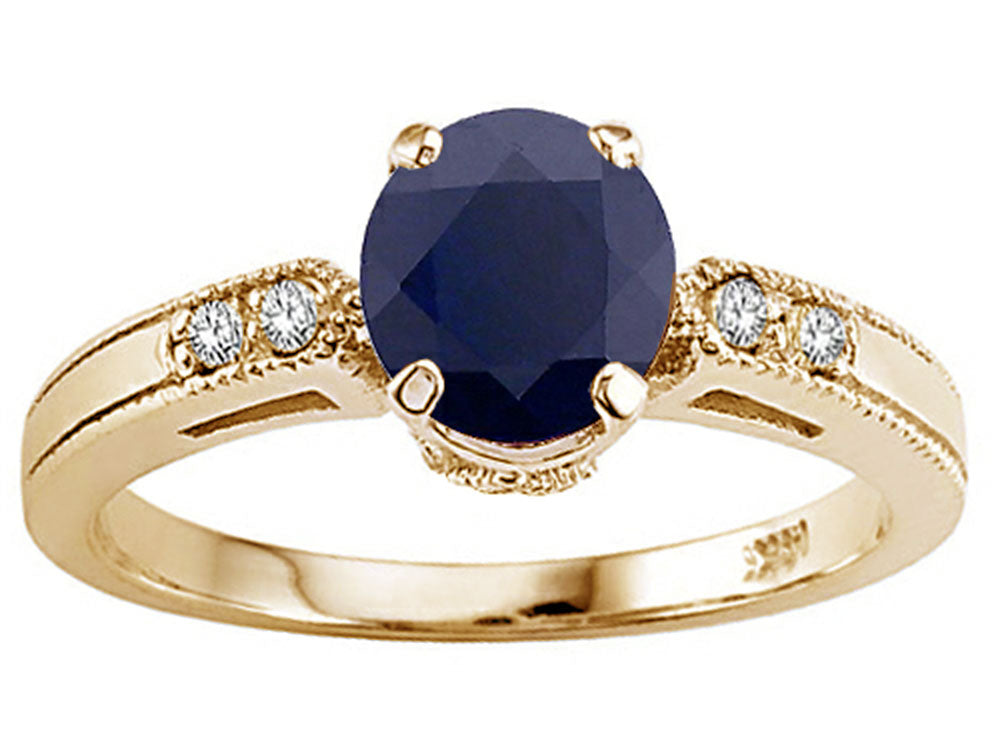 Tommaso Design™ Genuine Black Sapphire Engagement Ring