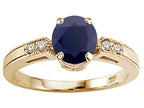 Tommaso Design™ Genuine Black Sapphire Engagement Ring