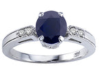 Tommaso Design™ Genuine Black Sapphire Engagement Ring