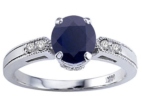 Tommaso Design™ Genuine Black Sapphire Engagement Ring