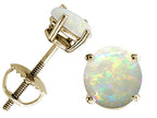 Tommaso Design™ Round 5mm Genuine Opal Screw Back Earrings Studs