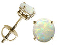 Star K Round 5mm Genuine Opal Screw Back Earrings Studs