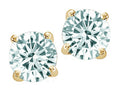 Tommaso Design™ Round 7mm Genuine Aquamarine Earrings Studs