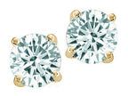 Tommaso Design™ Round 7mm Genuine Aquamarine Earrings Studs