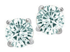 Tommaso Design™ Round 7mm Genuine Aquamarine Earrings Studs