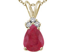 Tommaso Design™ Genuine Ruby and Diamond Pendant Necklace