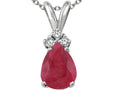Tommaso Design™ Genuine Ruby and Diamond Pendant Necklace