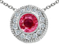 Tommaso Design™ Genuine Ruby and Diamond Pendant Necklace