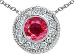 Tommaso Design™ Genuine Ruby and Diamond Pendant Necklace