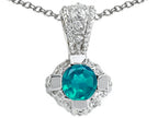 Tommaso Design™ Round 5mm Genuine Emerald Pendant Necklace