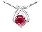 Tommaso Design™ Genuine Round Ruby Pendant Necklace