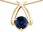 Tommaso Design™ Round 7mm Genuine Sapphire Pendant Necklace