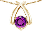 Tommaso Design™ Round 7mm Genuine Amethyst Pendant Necklace