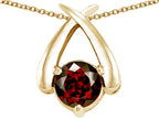 Tommaso Design™ 7mm Round Genuine Garnet Pendant Necklace
