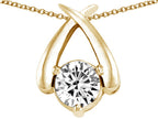 Tommaso Design™ 7mm Round Genuine White Topaz Pendant Necklace