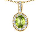 Tommaso Design™ Oval 8x6mm Genuine Peridot Pendant Necklace