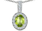 Tommaso Design™ Oval 8x6mm Genuine Peridot Pendant Necklace