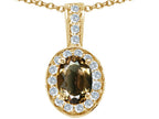 Tommaso Design™ Oval 8x6mm Smokey Quartz Pendant Necklace