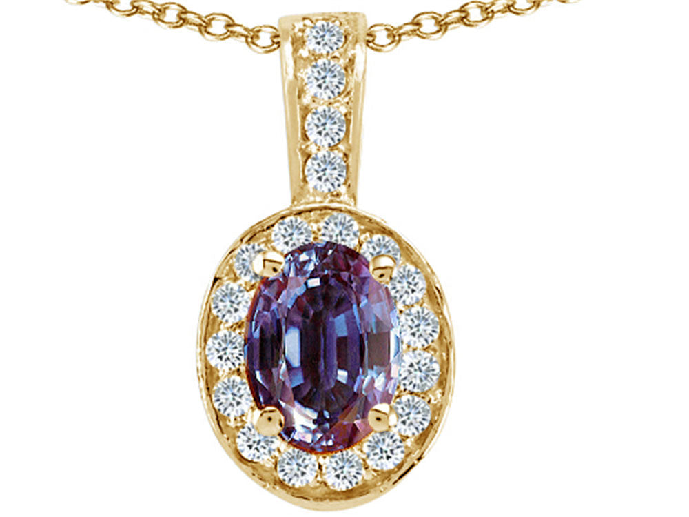 Tommaso Design™ Simulated Alexandrite Pendant Necklace
