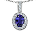 Tommaso Design™ Oval 8x6mm Genuine Iolite Pendant Necklace
