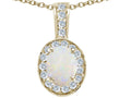 Tommaso Design™ Oval 8x6mm Genuine Opal Pendant Necklace
