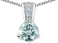 Tommaso Design™ Round 5mm Genuine Aquamarine Pendant Necklace