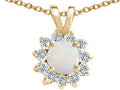 Tommaso Design™ Round Genuine Opal Pendant Necklace