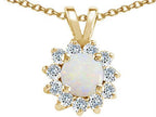 Tommaso Design™ Round Genuine Opal Pendant Necklace