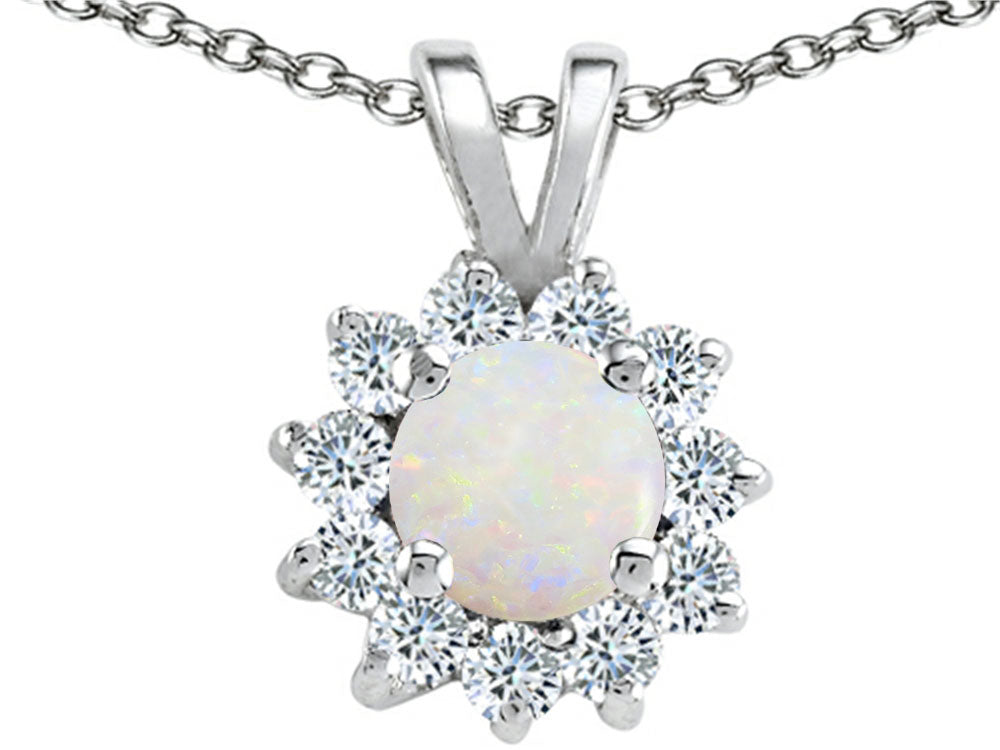 Tommaso Design™ Round Genuine Opal Pendant Necklace