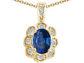 Tommaso Design™ Oval Genuine Sapphire Pendant Necklace