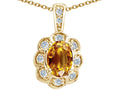 Tommaso Design™ Oval Genuine Citrine Pendant Necklace