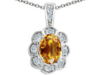 Tommaso Design™ Oval Genuine Citrine Pendant Necklace