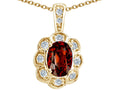 Tommaso Design™ Oval Genuine Garnet Pendant Necklace