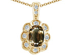 Tommaso Design™ Oval Genuine Smoky Quartz Pendant Necklace