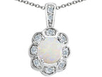 Tommaso Design™ Round Genuine Opal Pendant Necklace