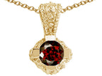 Tommaso Design™ Round Genuine Garnet Pendant Necklace