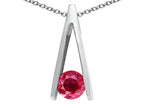 Tommaso Design™ Genuine Round Ruby Pendant Necklace