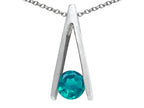 Tommaso Design™ Round Genuine Emerald Pendant Necklace