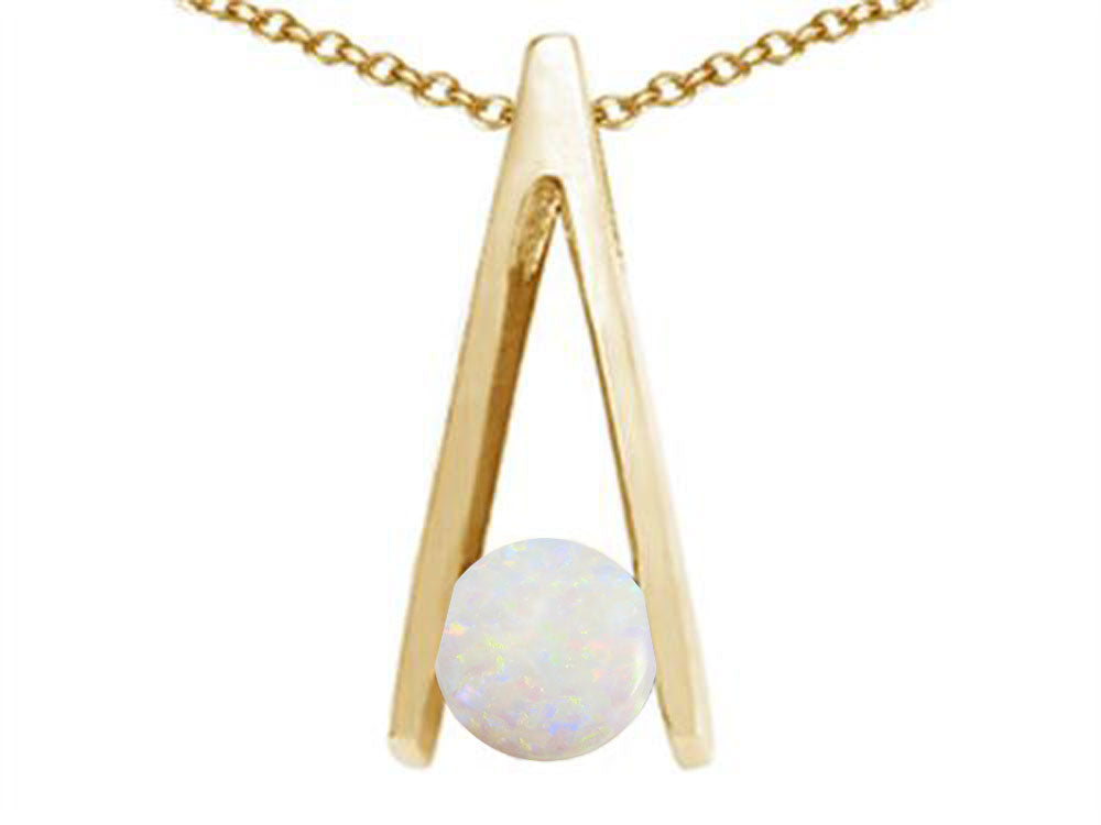 Tommaso Design™ Round Genuine Opal Pendant Necklace